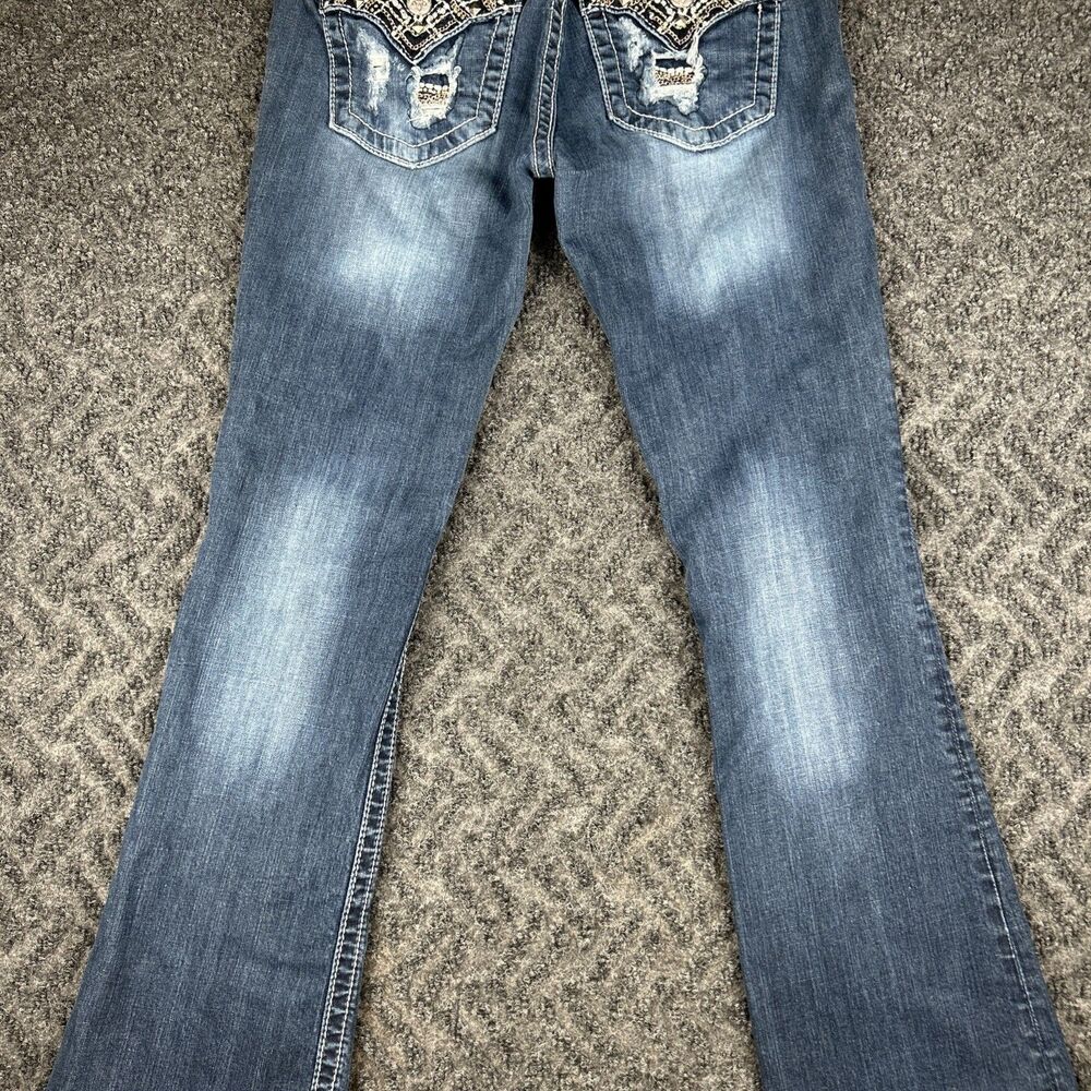 Miss Me Jeans Signature Bootcut 30x30 Embellished Chains Jewels Stretch - Picture 8 of 12